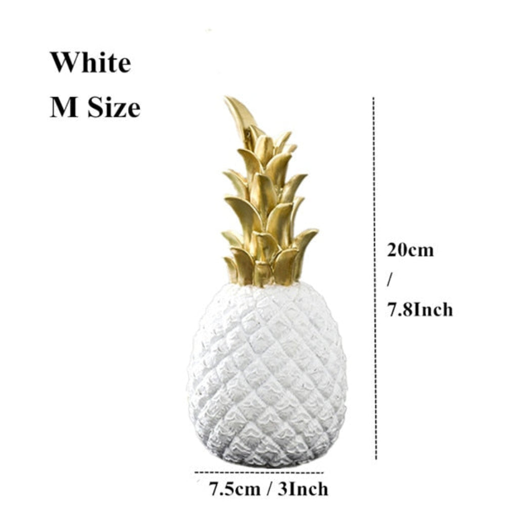 Decorative Pineapple Figurine – Glossy Ceramic Accent with Gold Accents for Home Decor 11