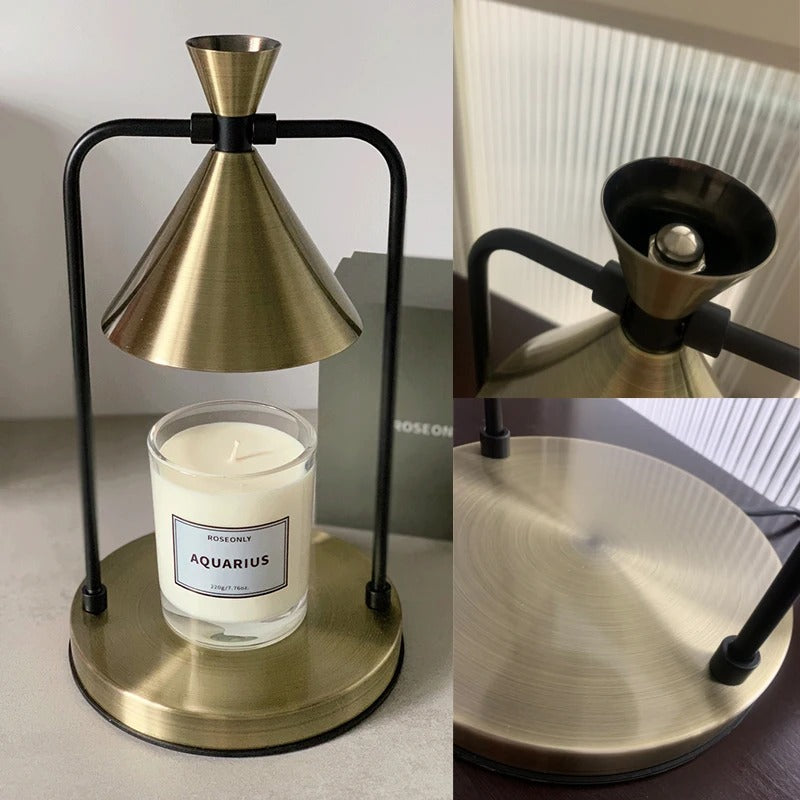 Flameless Candle Warmer Lamp with Dimmable Brightness – Elegant Metal Design for Aromatherapy 7