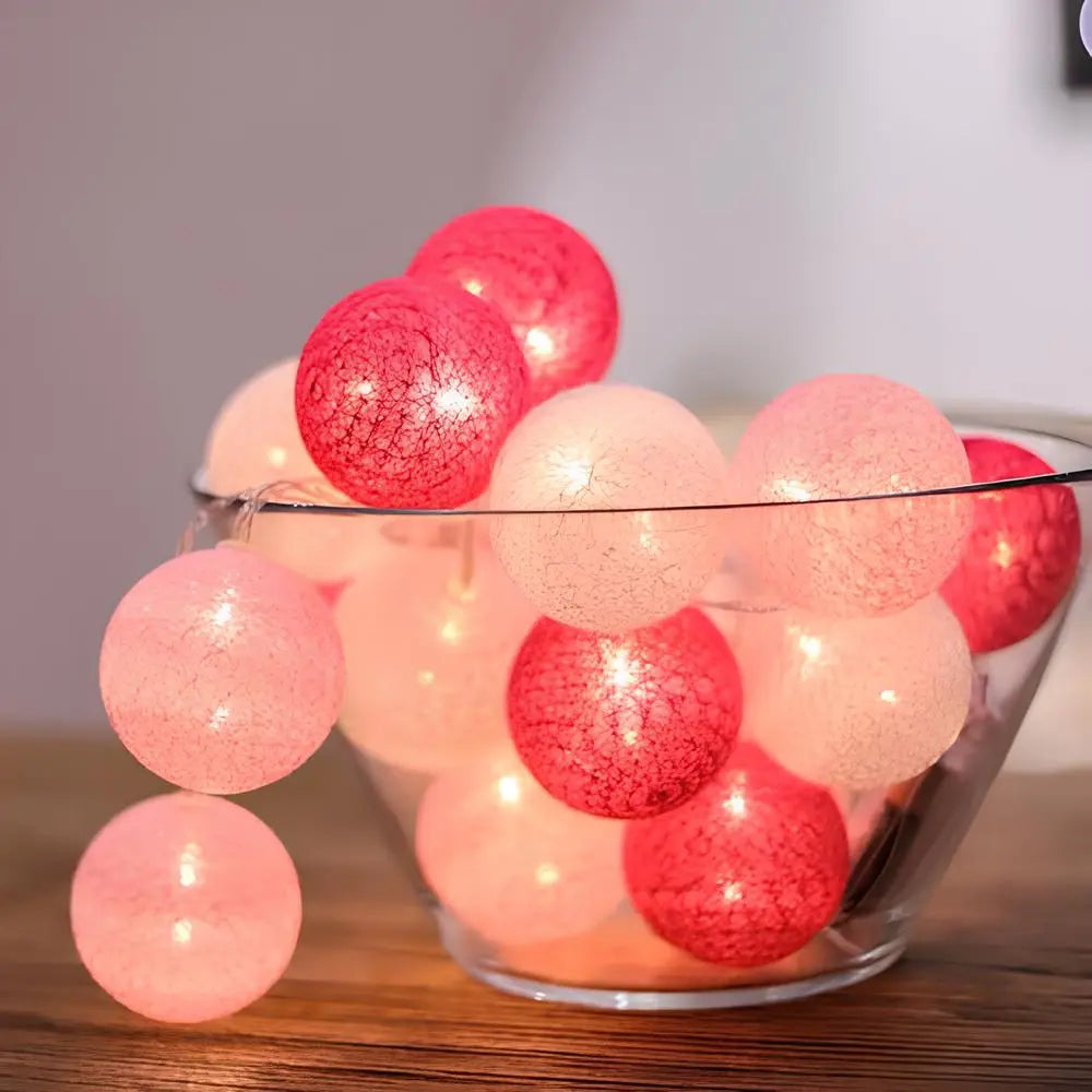 Cotton Ball String Lights – Soft Warm Lighting for Home Décor, USB or Battery Operated 22
