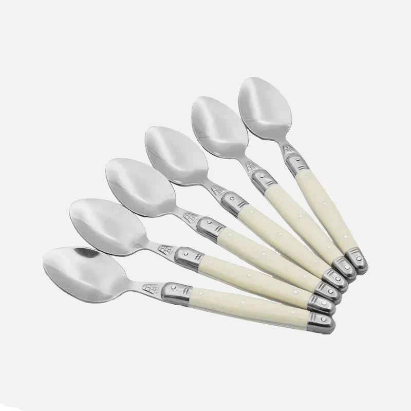 Timeless Laguiole Cutlery Set with Ivory Handles – 304 Stainless Steel, Elegant Dining Experience 22