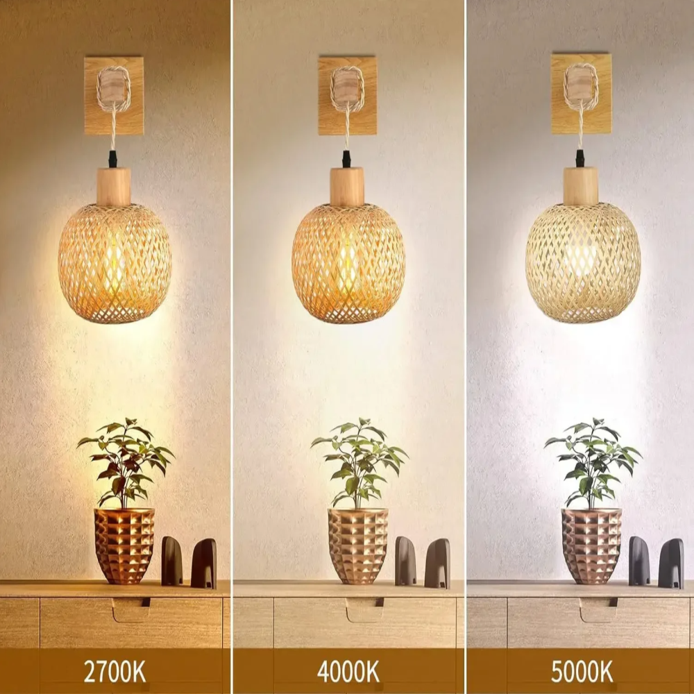Handwoven Bamboo Wall Light – Dual Directional Ambient Lighting for Modern and Rustic Interiors 10