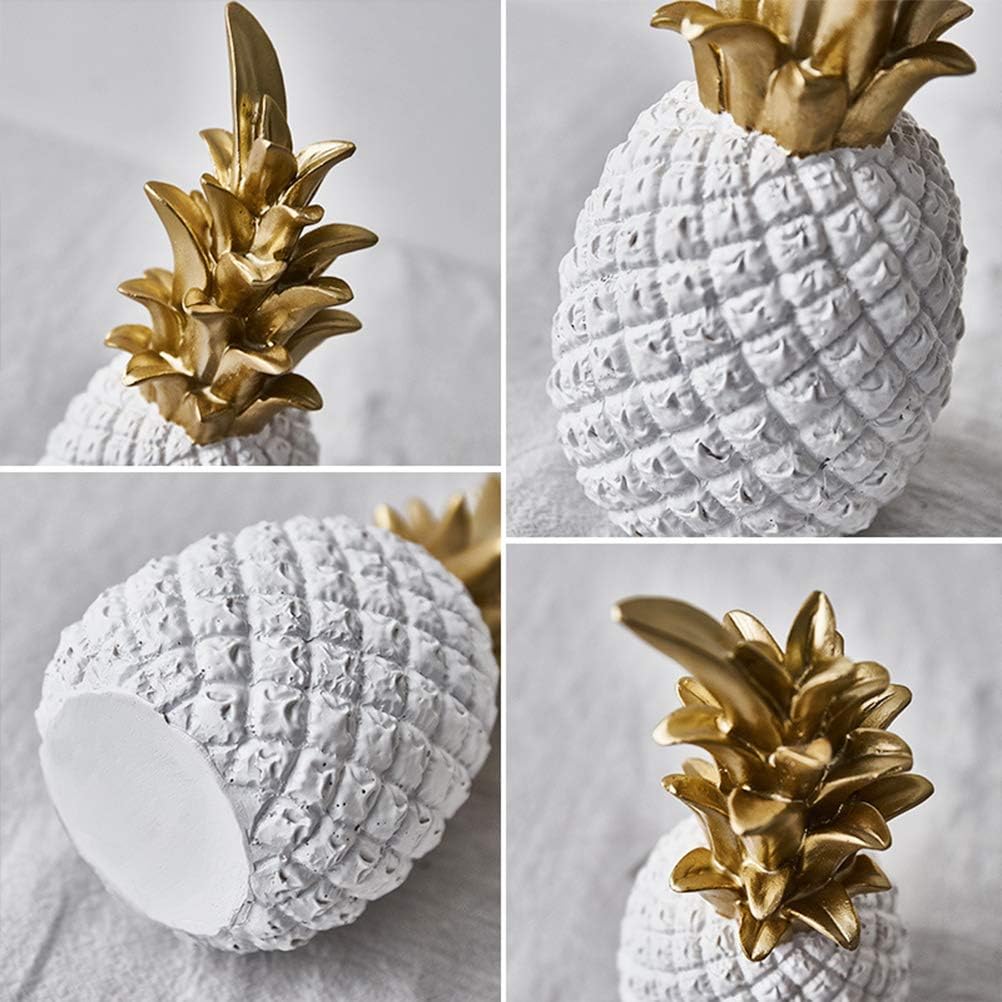 Decorative Pineapple Figurine – Glossy Ceramic Accent with Gold Accents for Home Decor 16