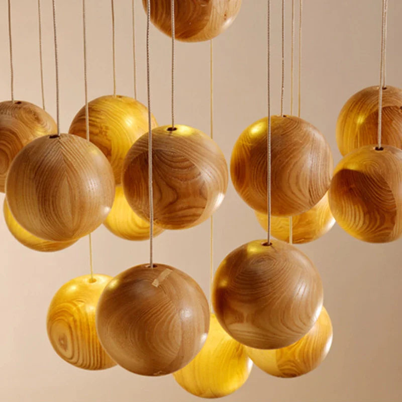 Scandinavian Wooden Pendant Light with Adjustable Height – Modern Vintage Hanging Light for Kitchen Island and Dining Areas 6