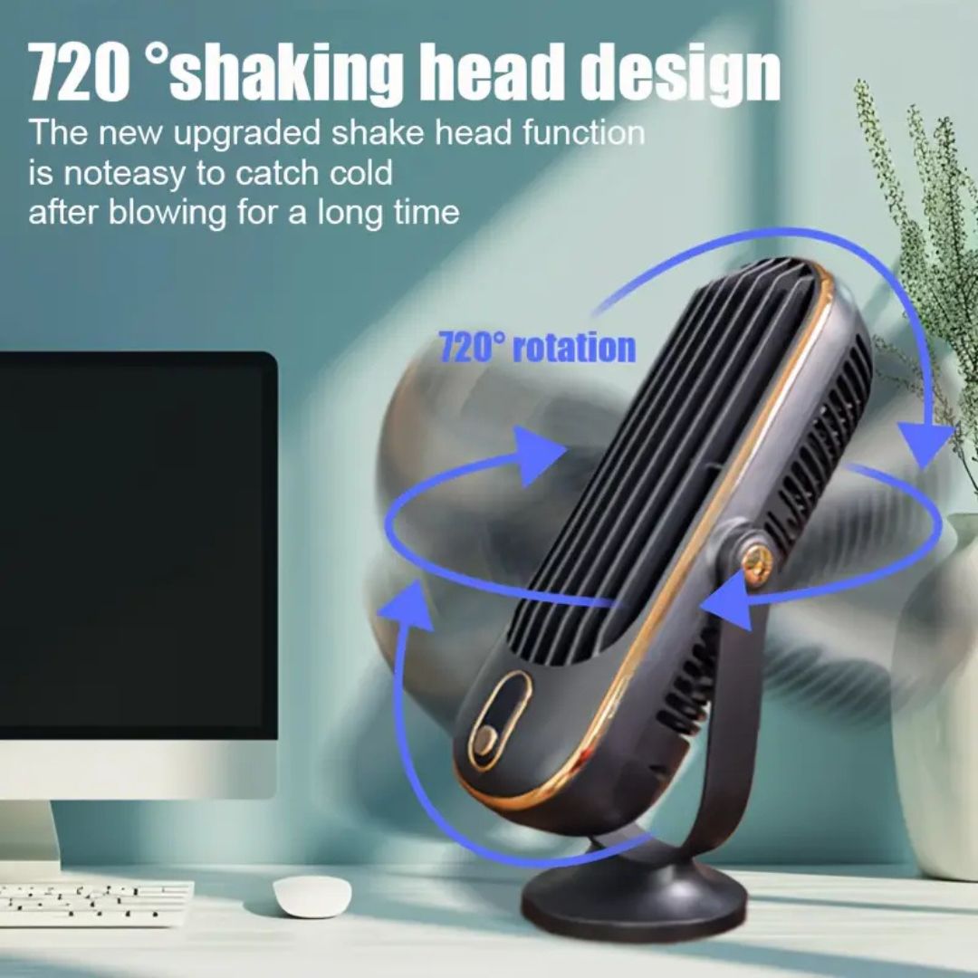 Rechargeable Blade-less Desk Fan with Touch Controls – Quiet and Compact Design 4