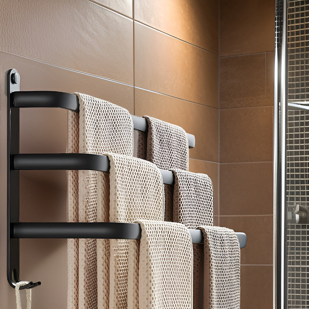 Swivel Towel Organizer – Wall-Mounted Aluminum Towel Rack with 3 Adjustable Arms 2