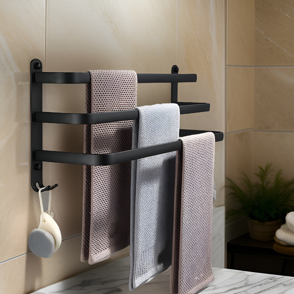 Swivel Towel Organizer – Wall-Mounted Aluminum Towel Rack with 3 Adjustable Arms 3