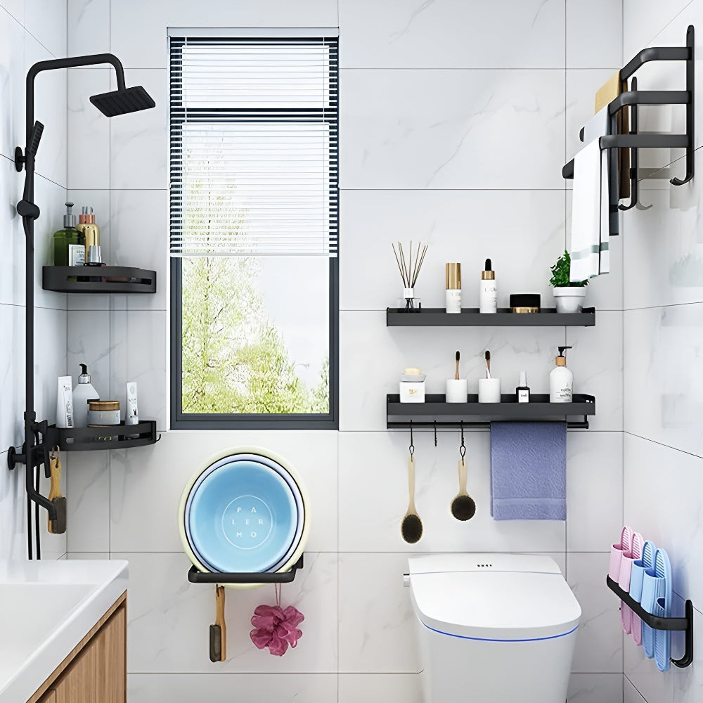 Swivel Towel Organizer – Wall-Mounted Aluminum Towel Rack with 3 Adjustable Arms 10
