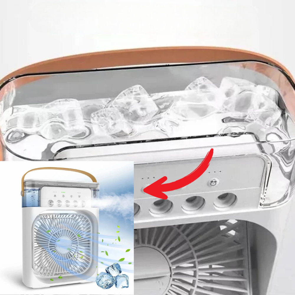 Compact Personal Air Cooler with LED Lighting – Portable USB Powered Air Conditioner 3