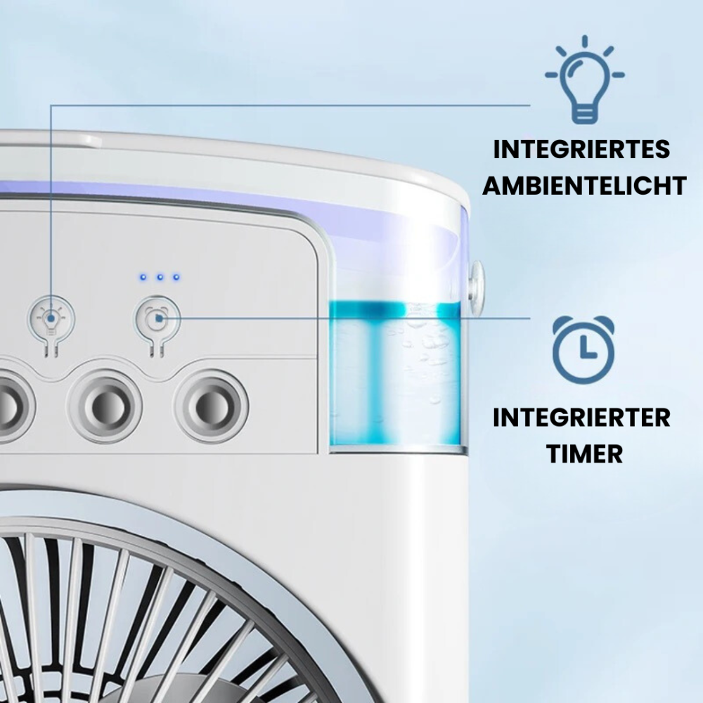 Compact Personal Air Cooler with LED Lighting – Portable USB Powered Air Conditioner 4