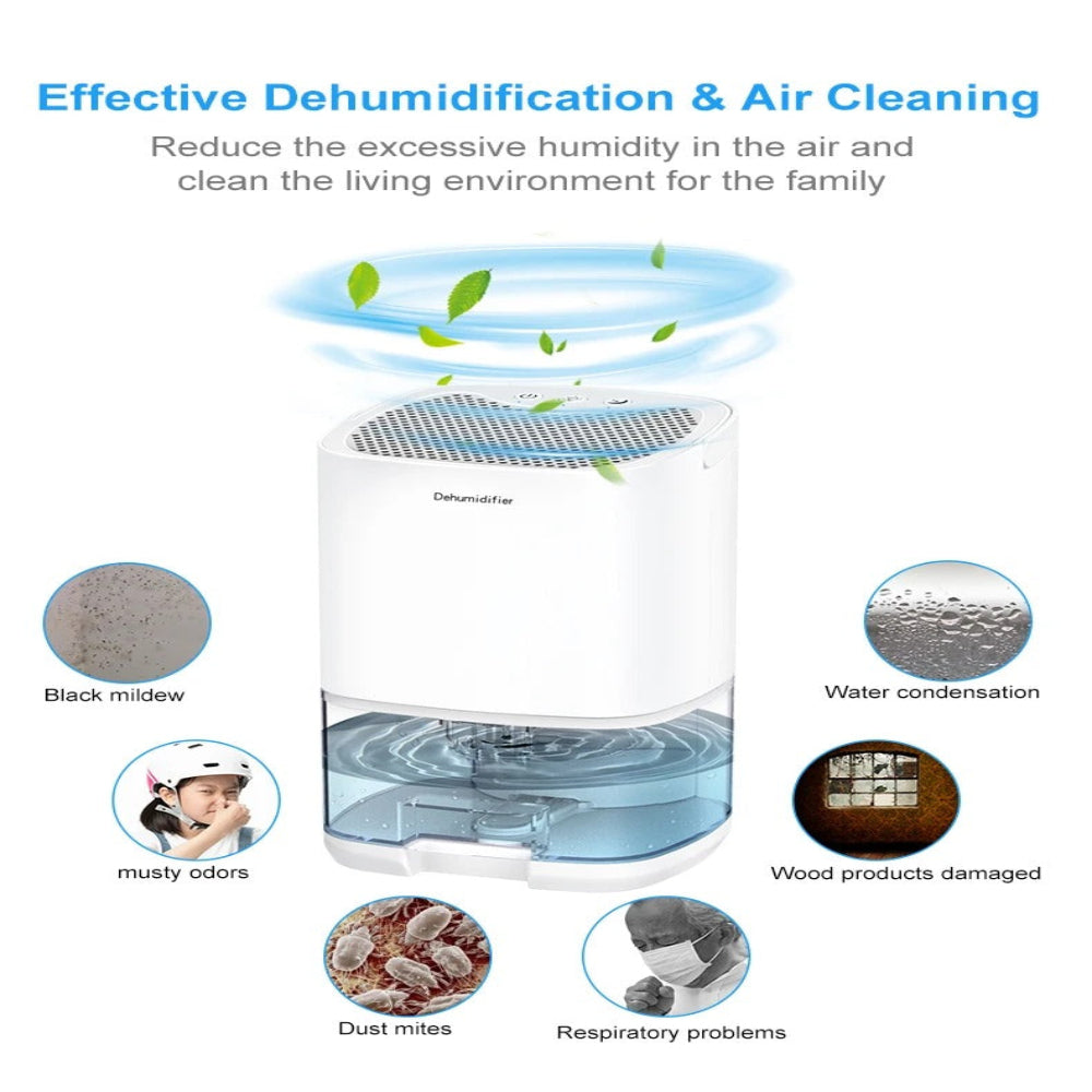 Compact 2-in-1 Dehumidifier with LED Ambient Light – Whisper-Quiet Operation for Bedrooms and Small Spaces 5