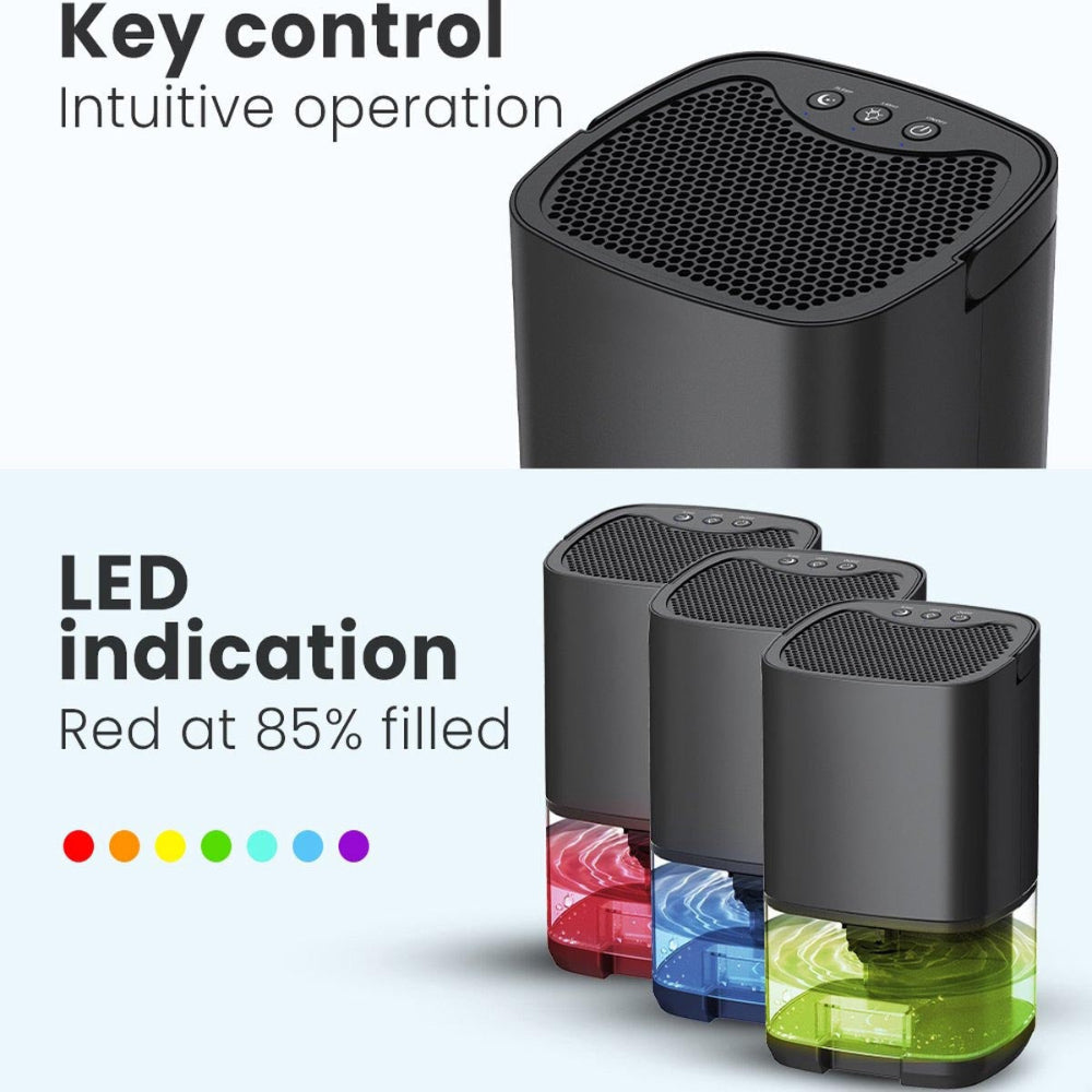 Compact 2-in-1 Dehumidifier with LED Ambient Light – Whisper-Quiet Operation for Bedrooms and Small Spaces 8