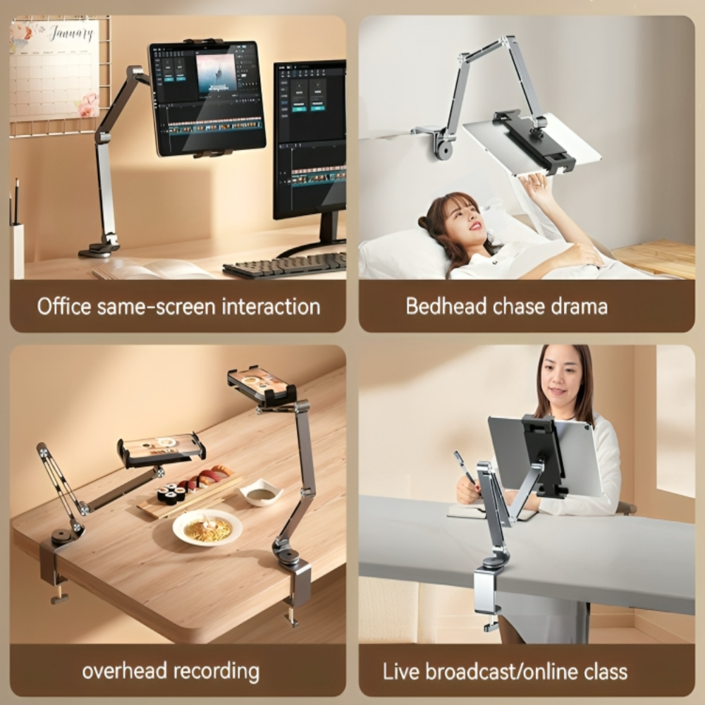 Adjustable 360° Tablet and Phone Stand - Ergonomic Aluminum Holder for Optimal Viewing 2