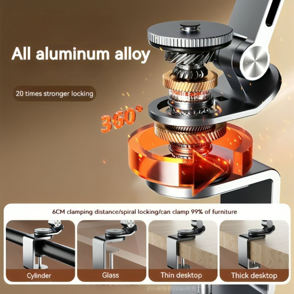 Adjustable 360° Tablet and Phone Stand - Ergonomic Aluminum Holder for Optimal Viewing 5