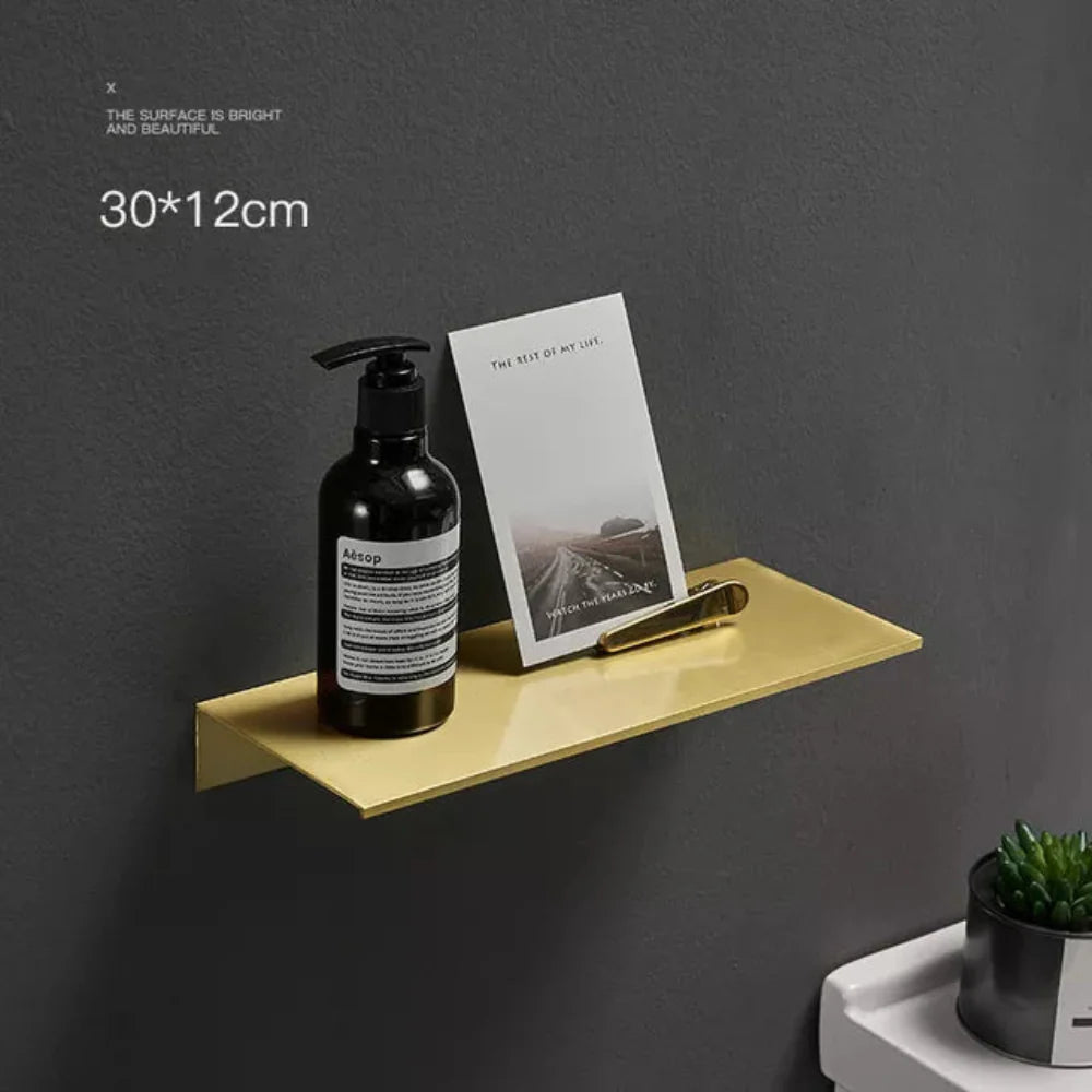 Wall Shelf in Brushed Aluminum for Bathroom and Kitchen – Modern, Durable, and Versatile Storage Solution 12