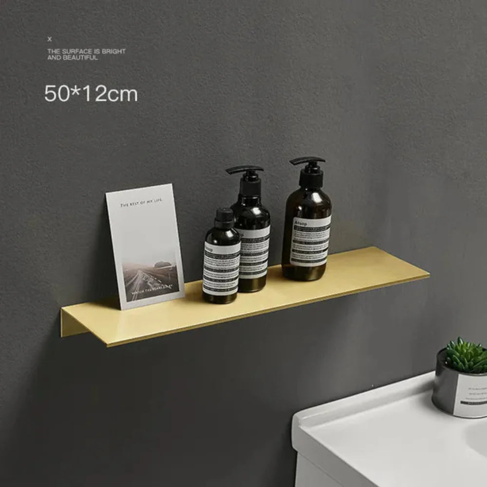 Wall Shelf in Brushed Aluminum for Bathroom and Kitchen – Modern, Durable, and Versatile Storage Solution 14