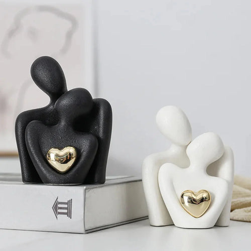 Elegant Ceramic Couple Figurine – Timeless Love and Unity Decorative Piece 1