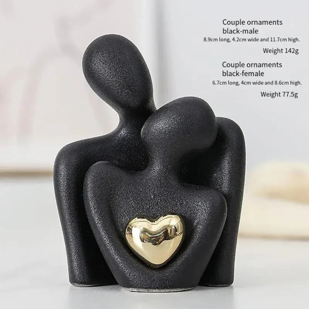 Elegant Ceramic Couple Figurine – Timeless Love and Unity Decorative Piece 10