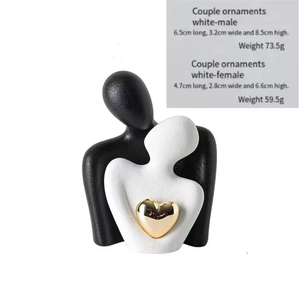 Elegant Ceramic Couple Figurine – Timeless Love and Unity Decorative Piece 11