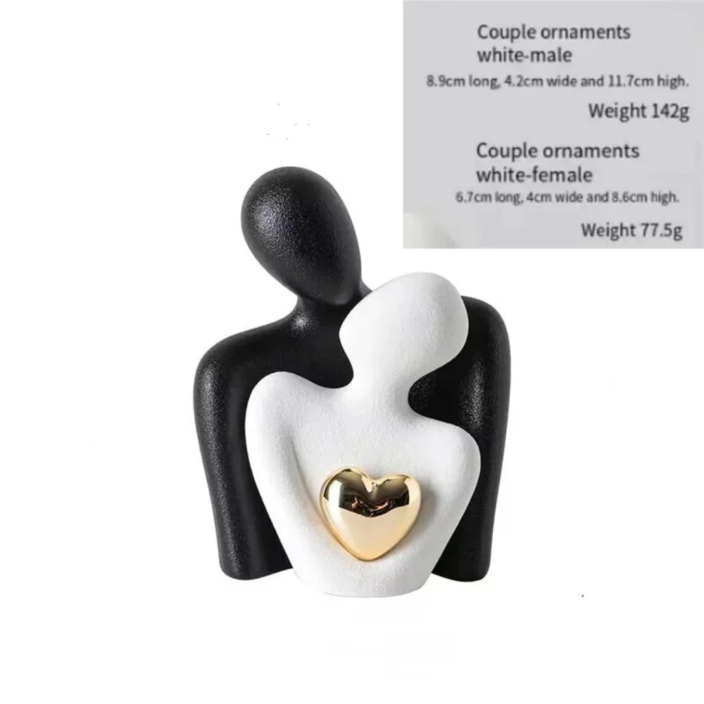 Elegant Ceramic Couple Figurine – Timeless Love and Unity Decorative Piece 12