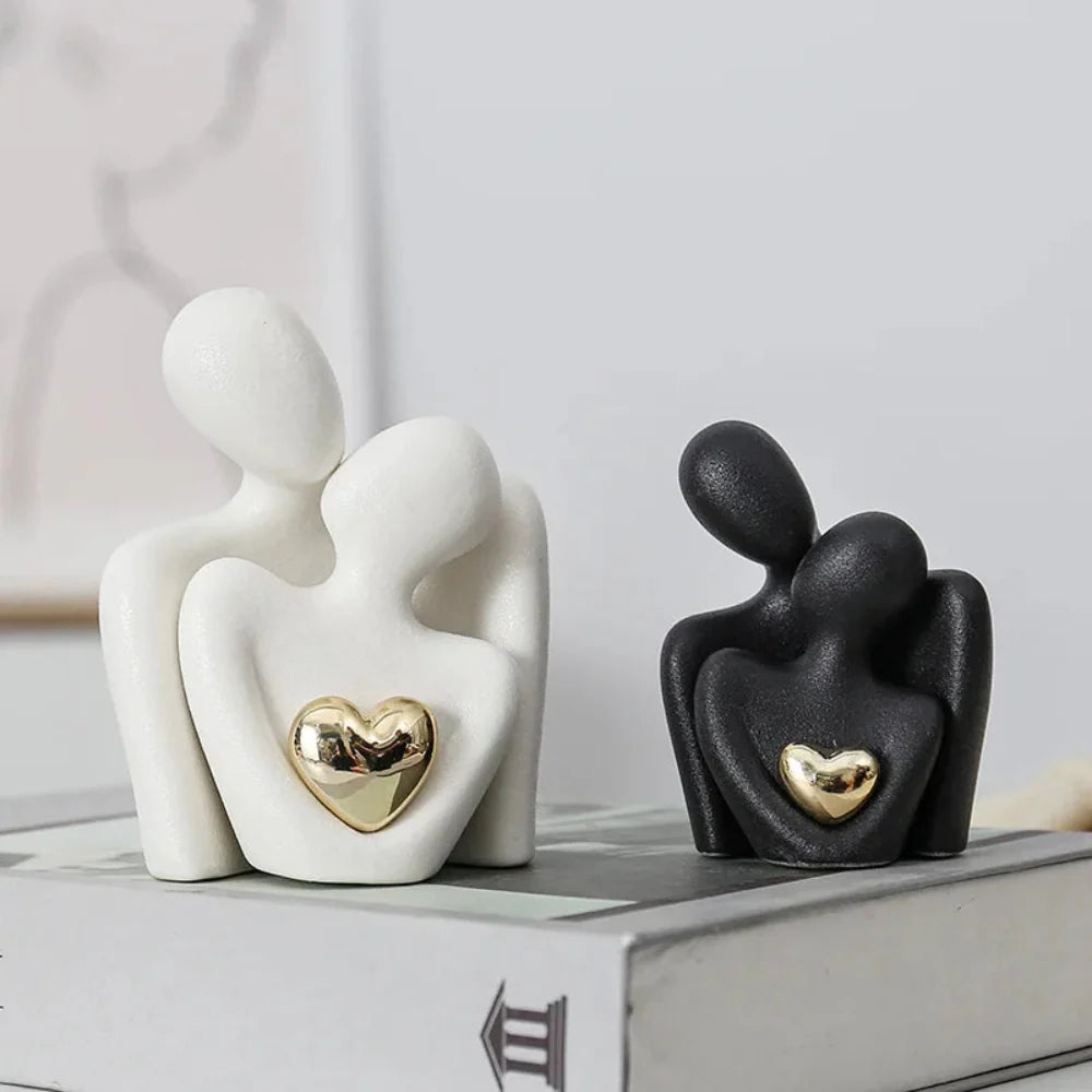 Elegant Ceramic Couple Figurine – Timeless Love and Unity Decorative Piece 2