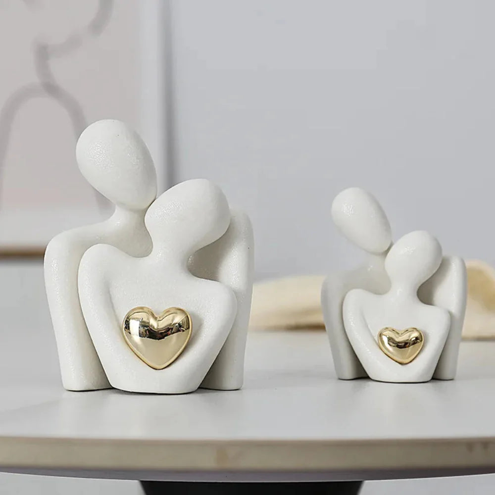 Elegant Ceramic Couple Figurine – Timeless Love and Unity Decorative Piece 3