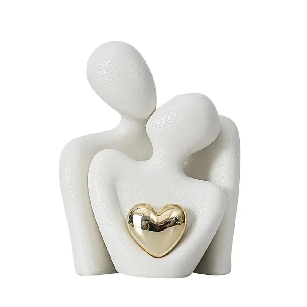 Elegant Ceramic Couple Figurine – Timeless Love and Unity Decorative Piece 5