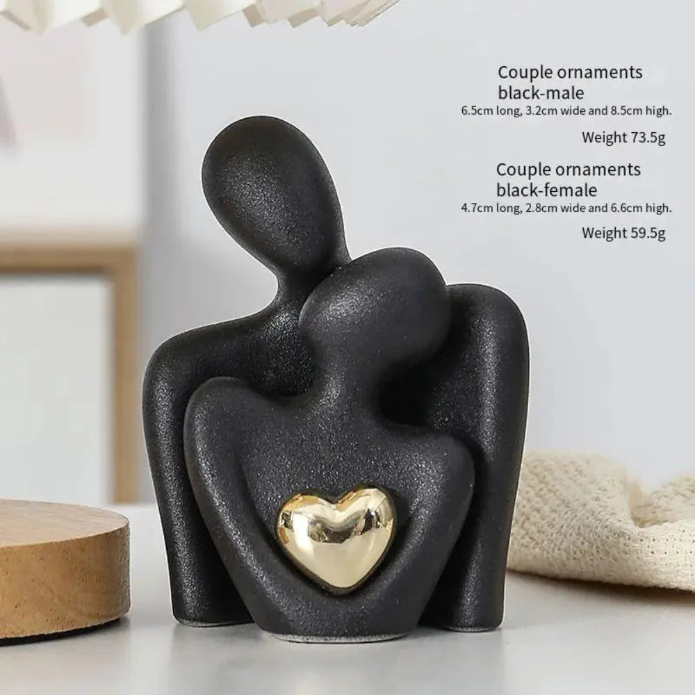 Elegant Ceramic Couple Figurine – Timeless Love and Unity Decorative Piece 7