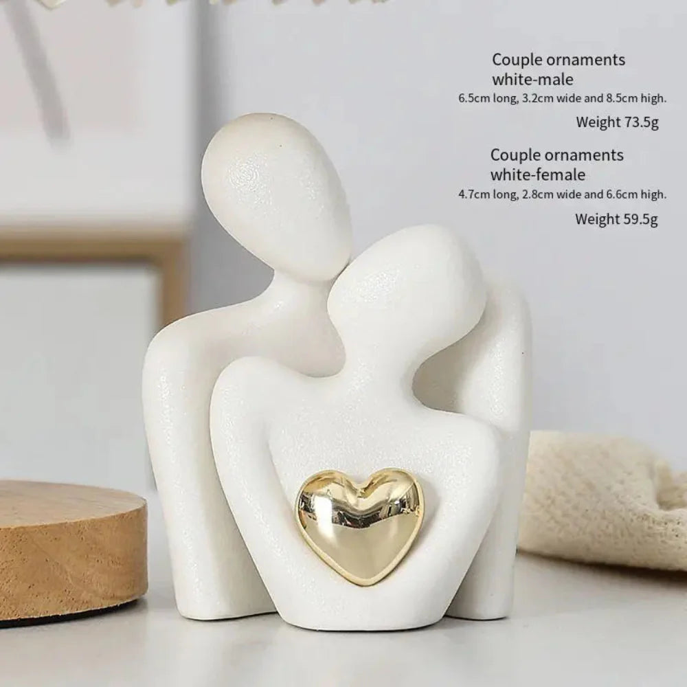 Elegant Ceramic Couple Figurine – Timeless Love and Unity Decorative Piece 8