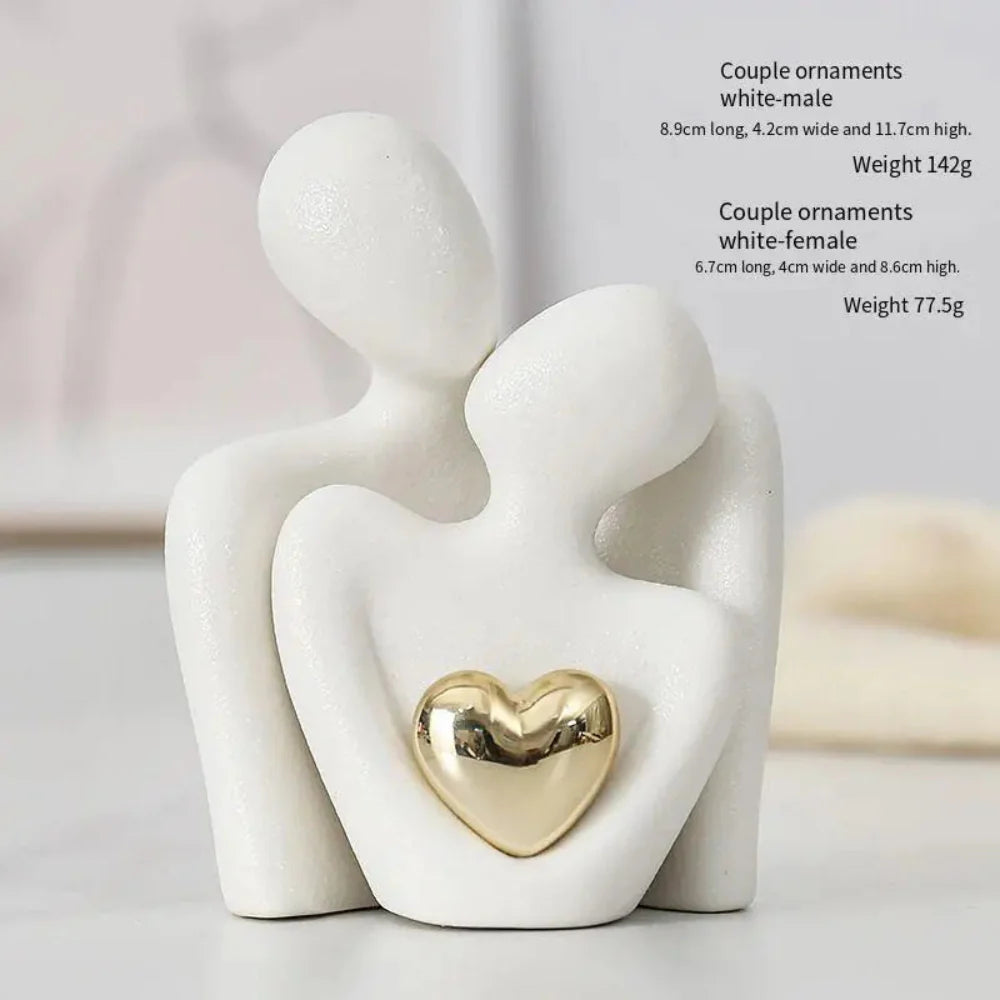 Elegant Ceramic Couple Figurine – Timeless Love and Unity Decorative Piece 9