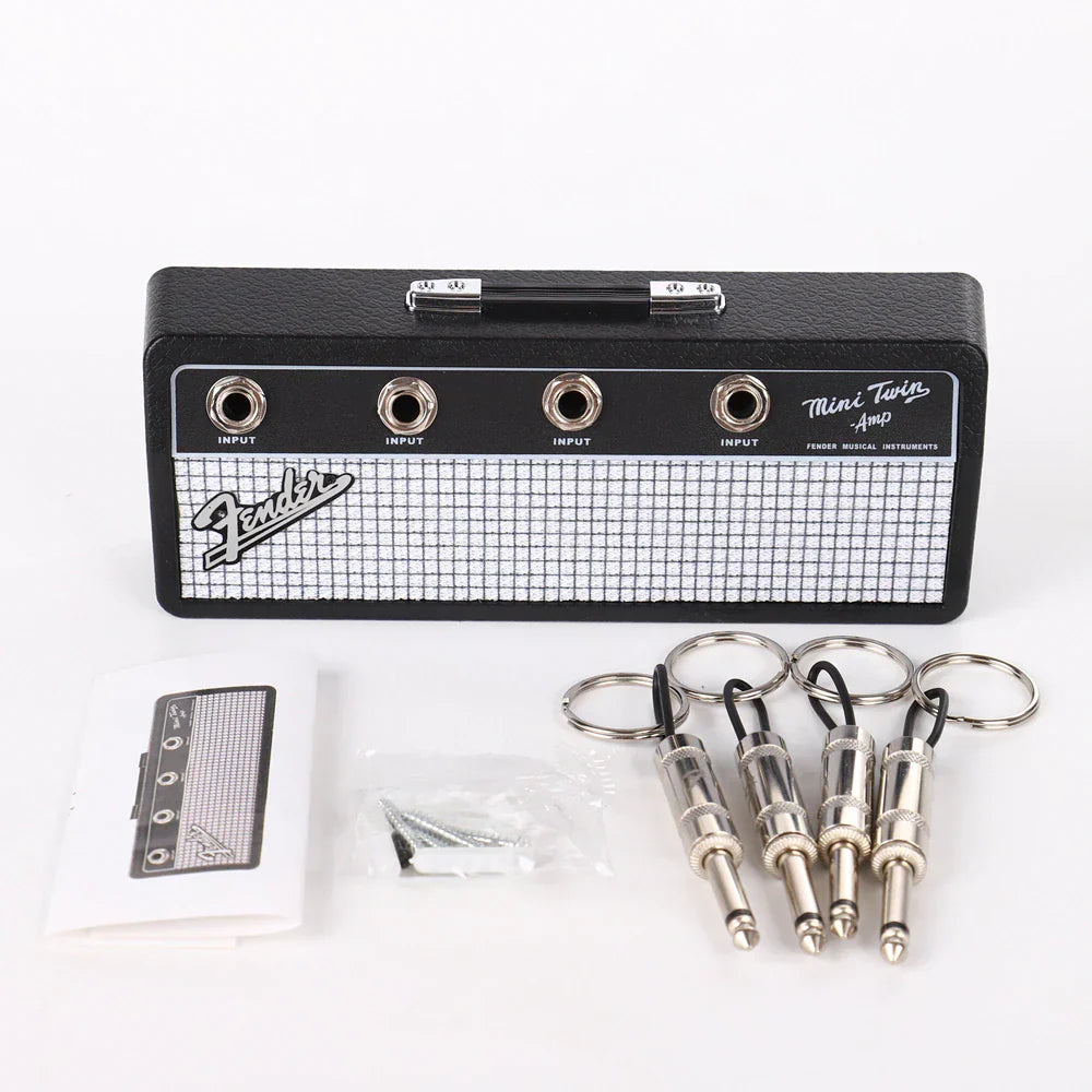 Guitar Amplifier Key Holder with Guitar Plug Keychains – Unique Wall Decor for Music Lovers 10