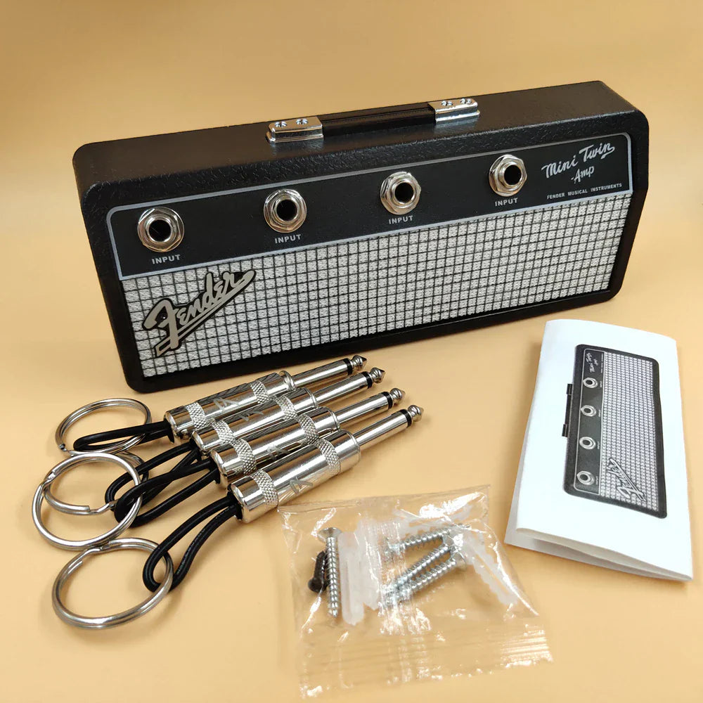 Guitar Amplifier Key Holder with Guitar Plug Keychains – Unique Wall Decor for Music Lovers 6
