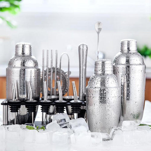 Professional 23-Piece Stainless Steel Bartender Set with Shaker, Jigger, and Muddler 1