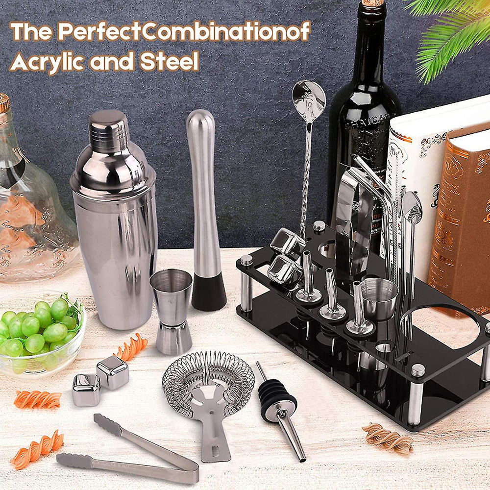 Professional 23-Piece Stainless Steel Bartender Set with Shaker, Jigger, and Muddler 4