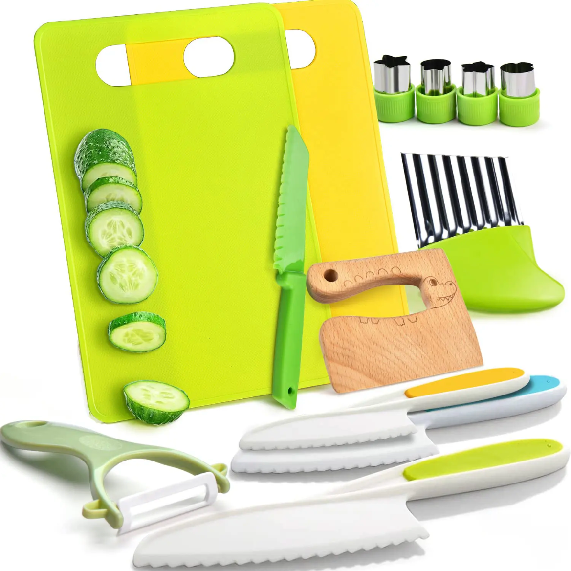 MiniChef Kids Kitchen Playset – Realistic Wooden Cooking Utensils and Food for Creative Role Play 12