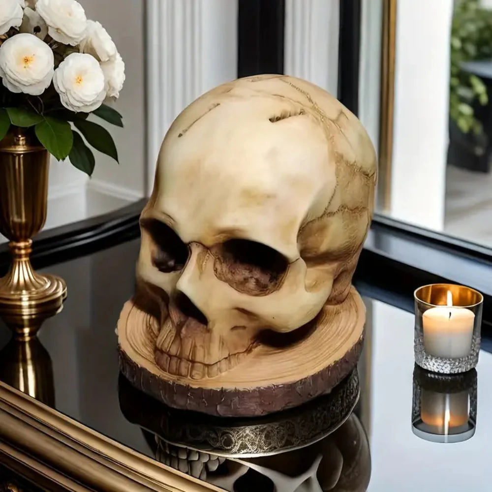 Gothic Skull Knife Holder - Hand-Painted Resin Kitchen Decor for Up to 7 Knives 2