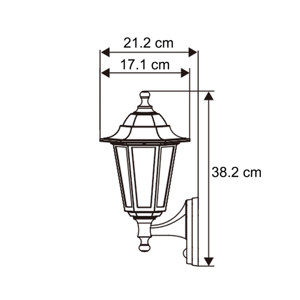 Outdoor Wall Lantern with PIR Motion Sensor – Classic Black Metal Design 8