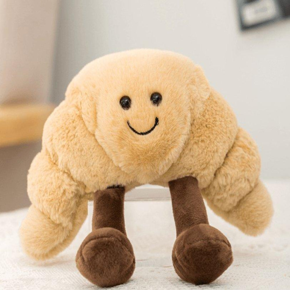 Plush Bakery-Inspired Stuffed Animals – Soft Baguette, Croissant, and Roll Pillows 4