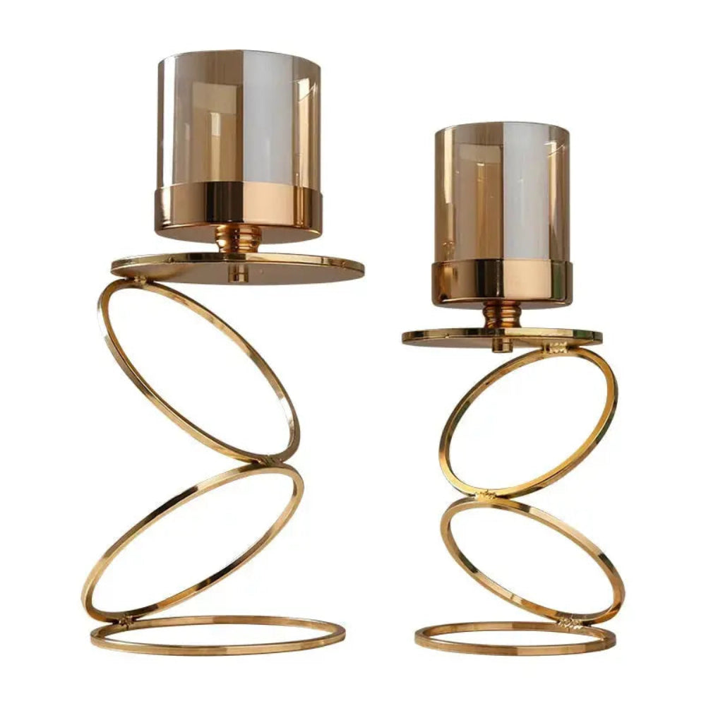 Modern Metal Candle Holder with Geometric Design – Sculptural Elegance for Home Decor 2