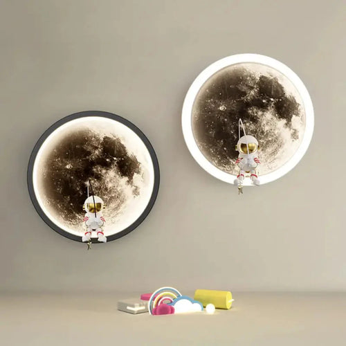 LED Moon Wall Light with Realistic Texture – 20cm Decorative Night Light for Bedroom and Kids' Room 1