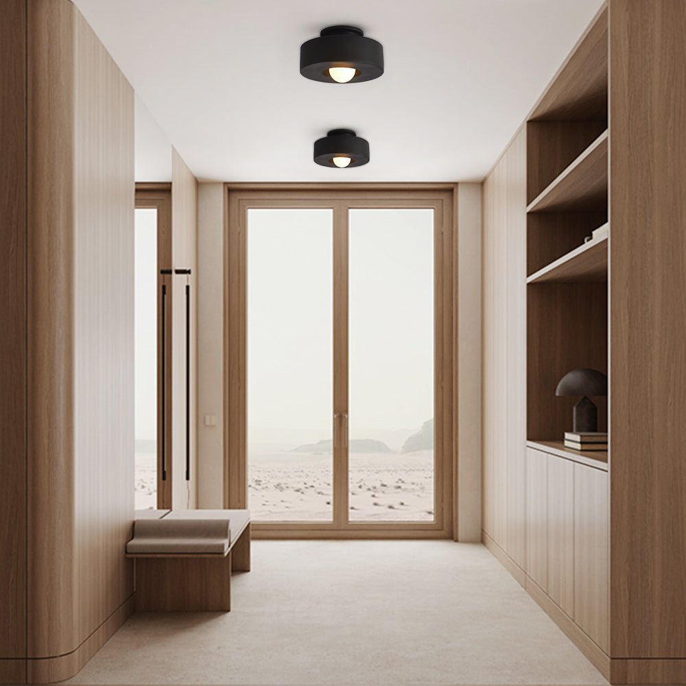 Scandinavian Ceramic Flush Mount Ceiling Light – Modern Cylindrical Design in Multiple Colors 3