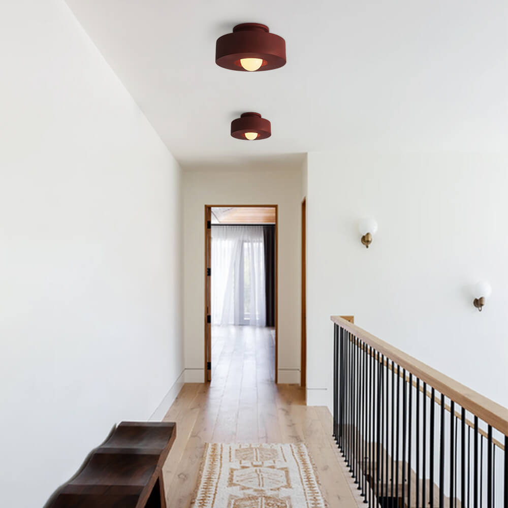 Scandinavian Ceramic Flush Mount Ceiling Light – Modern Cylindrical Design in Multiple Colors 5