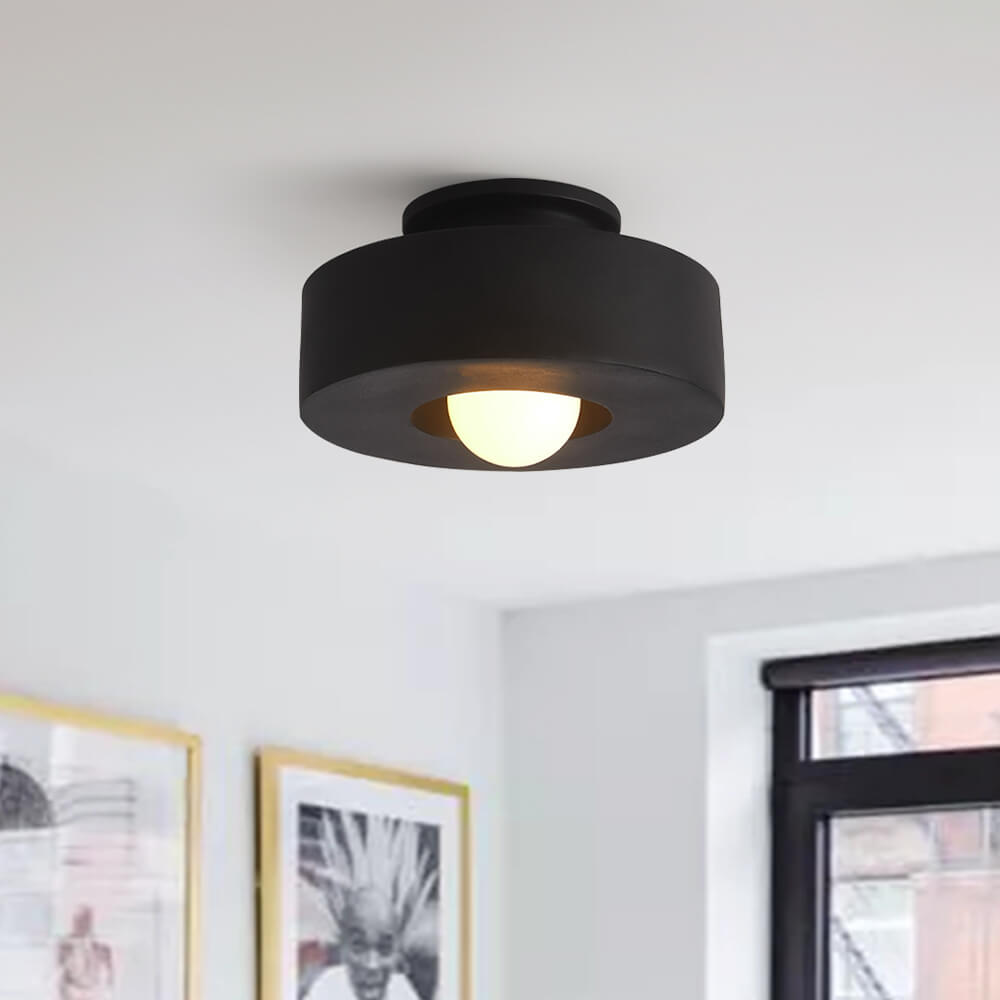 Scandinavian Ceramic Flush Mount Ceiling Light – Modern Cylindrical Design in Multiple Colors 8