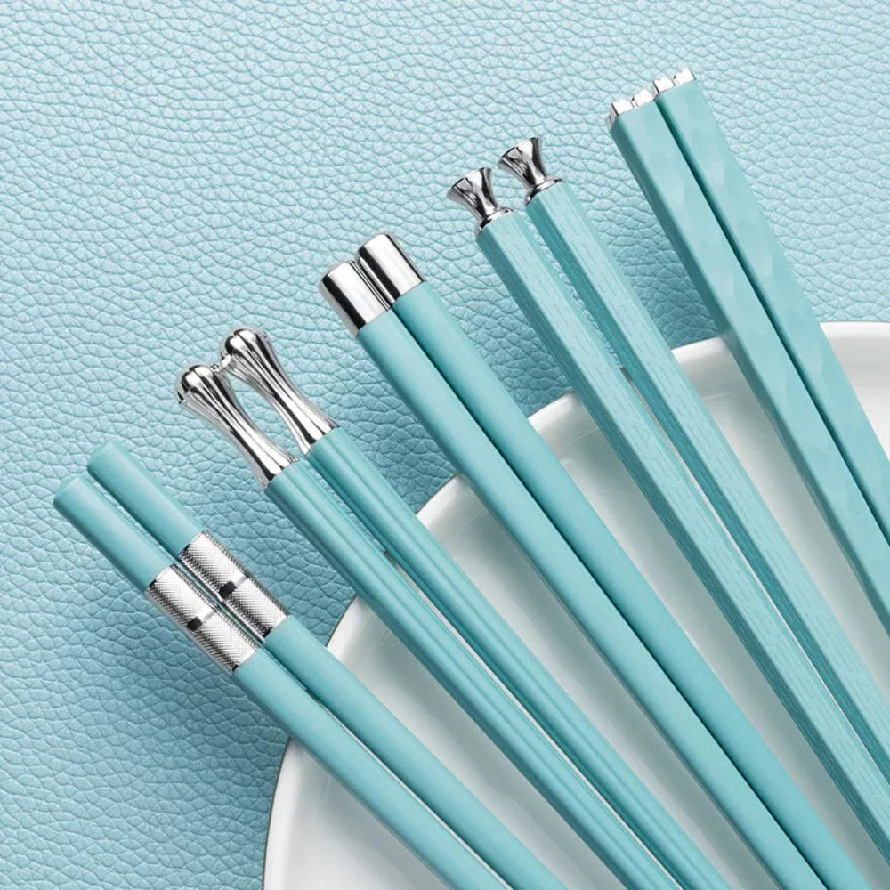 Elegant Stainless Steel Chopsticks Set – 5 Pairs for Stylish Dining and Gifting 4