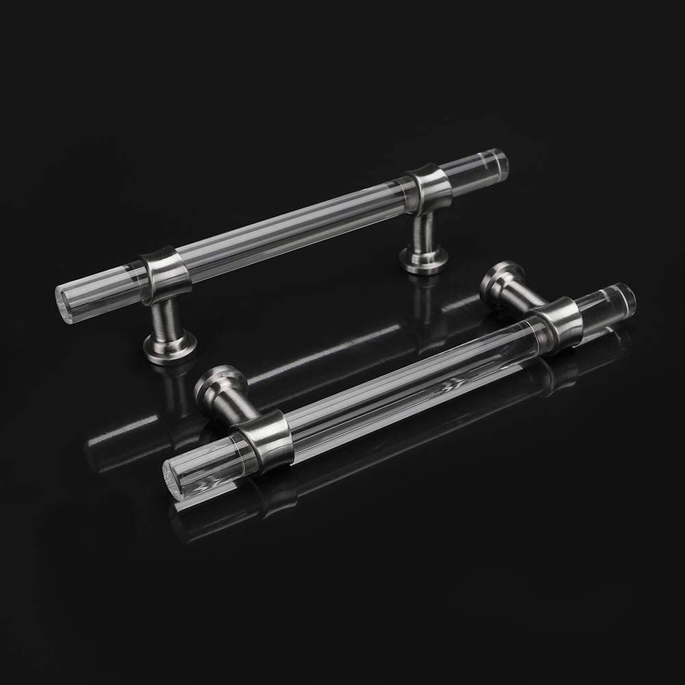 Modern Acrylic and Brushed Nickel Cabinet Handle – Stylish and Durable Drawer Pull 5