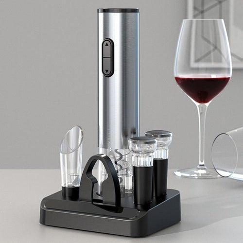 Electric Wine Bottle Opener with USB Rechargeable Battery and LED Light – Effortless Cork Removal 1