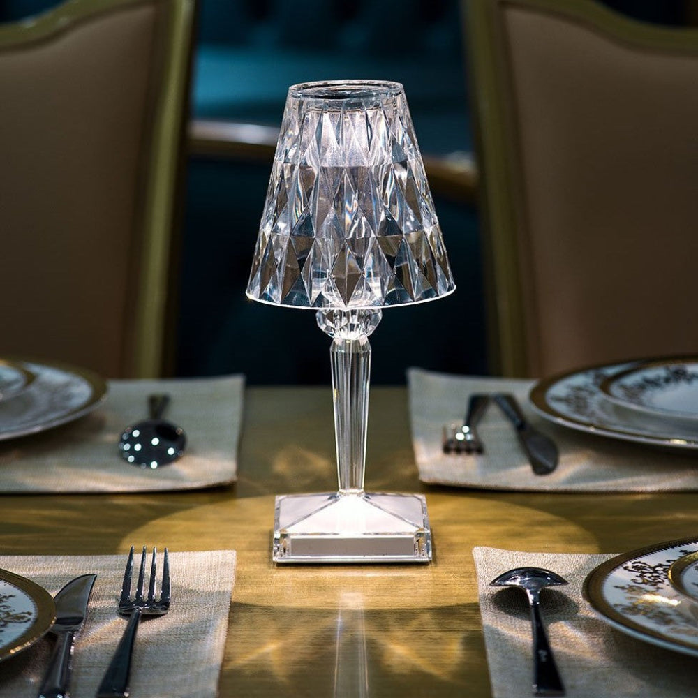 Rechargeable LED Table Lamp with Crystal Effect – Touch Activated, USB-C Powered, Modern Design 6