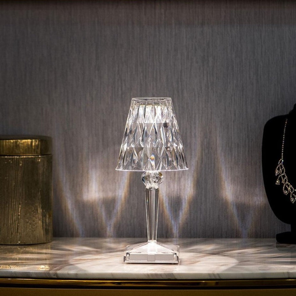 Rechargeable LED Table Lamp with Crystal Effect – Touch Activated, USB-C Powered, Modern Design 7