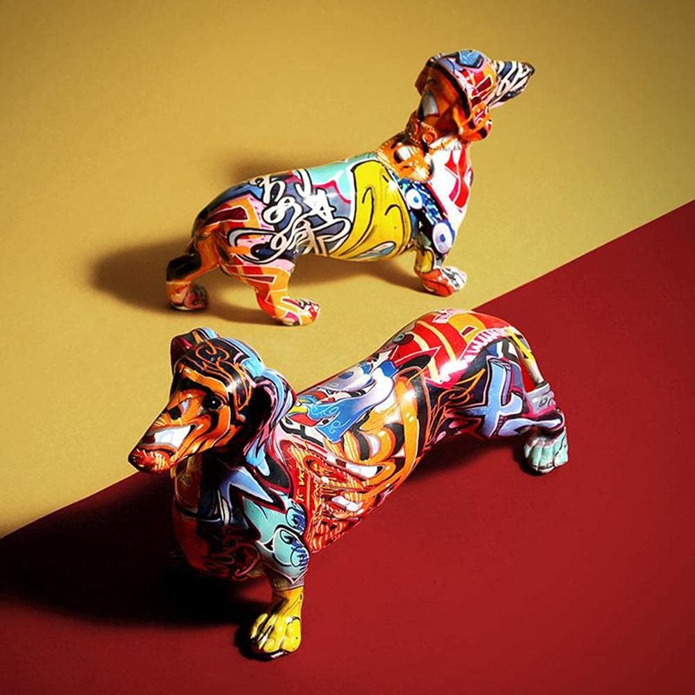 Hand-Painted Dachshund Figurine – Unique Ceramic Dog Sculpture for Home Decor and Gifts 2