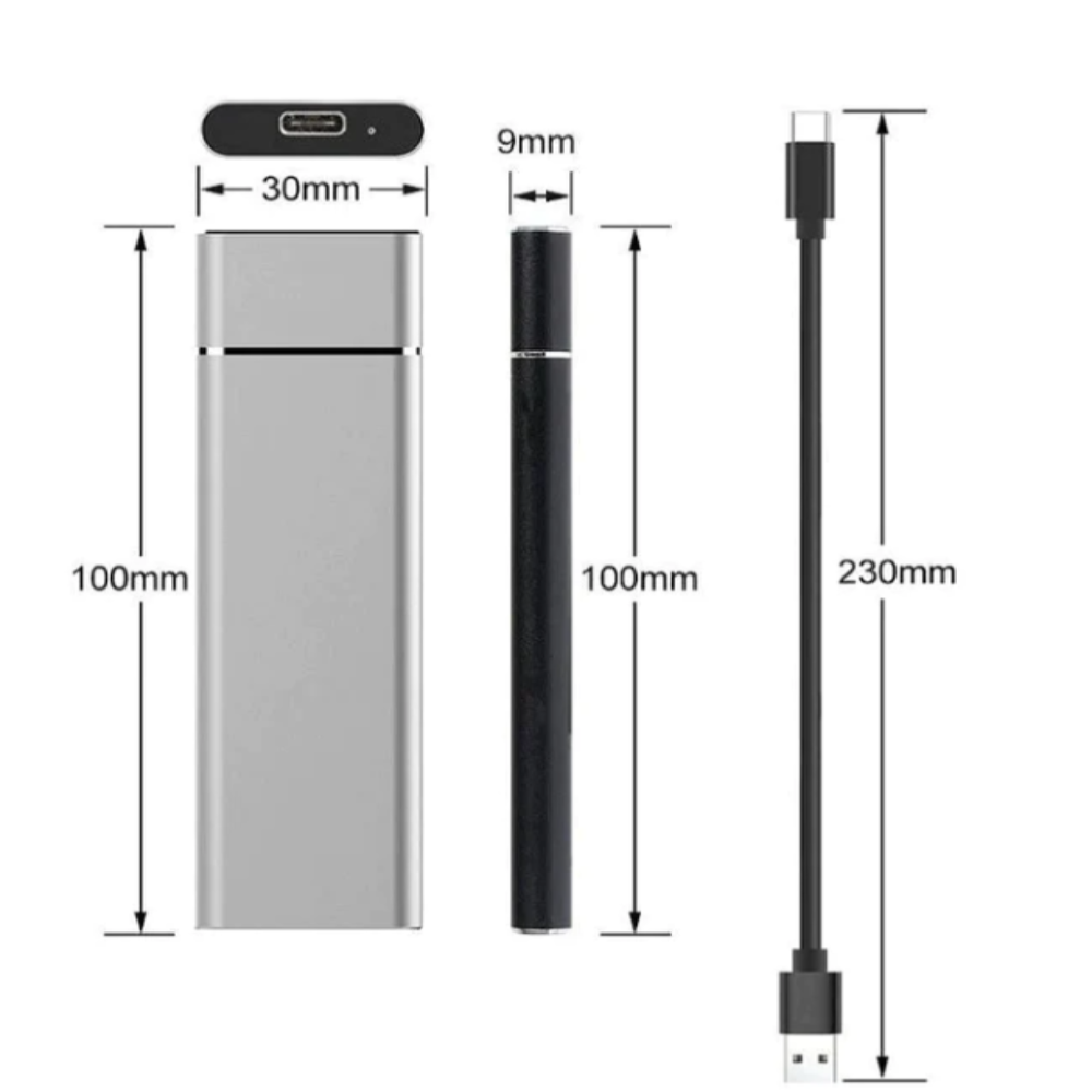Portable 8TB External Hard Drive with Aluminum Case – High-Speed Data Transfer 2