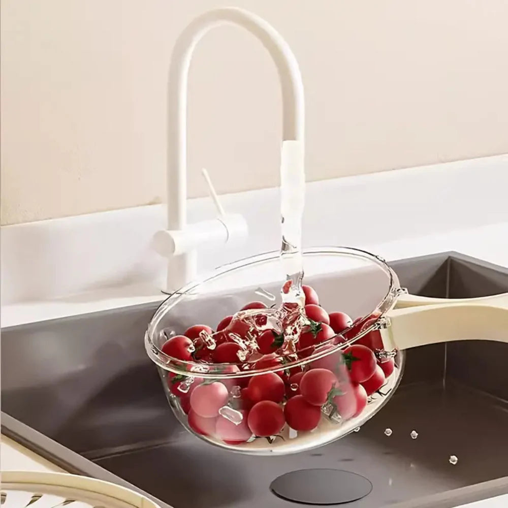 Multi-Functional Fruit and Vegetable Washing Bowl with Lid - 3-in-1 Design for Efficient Washing, Draining, and Storage 3